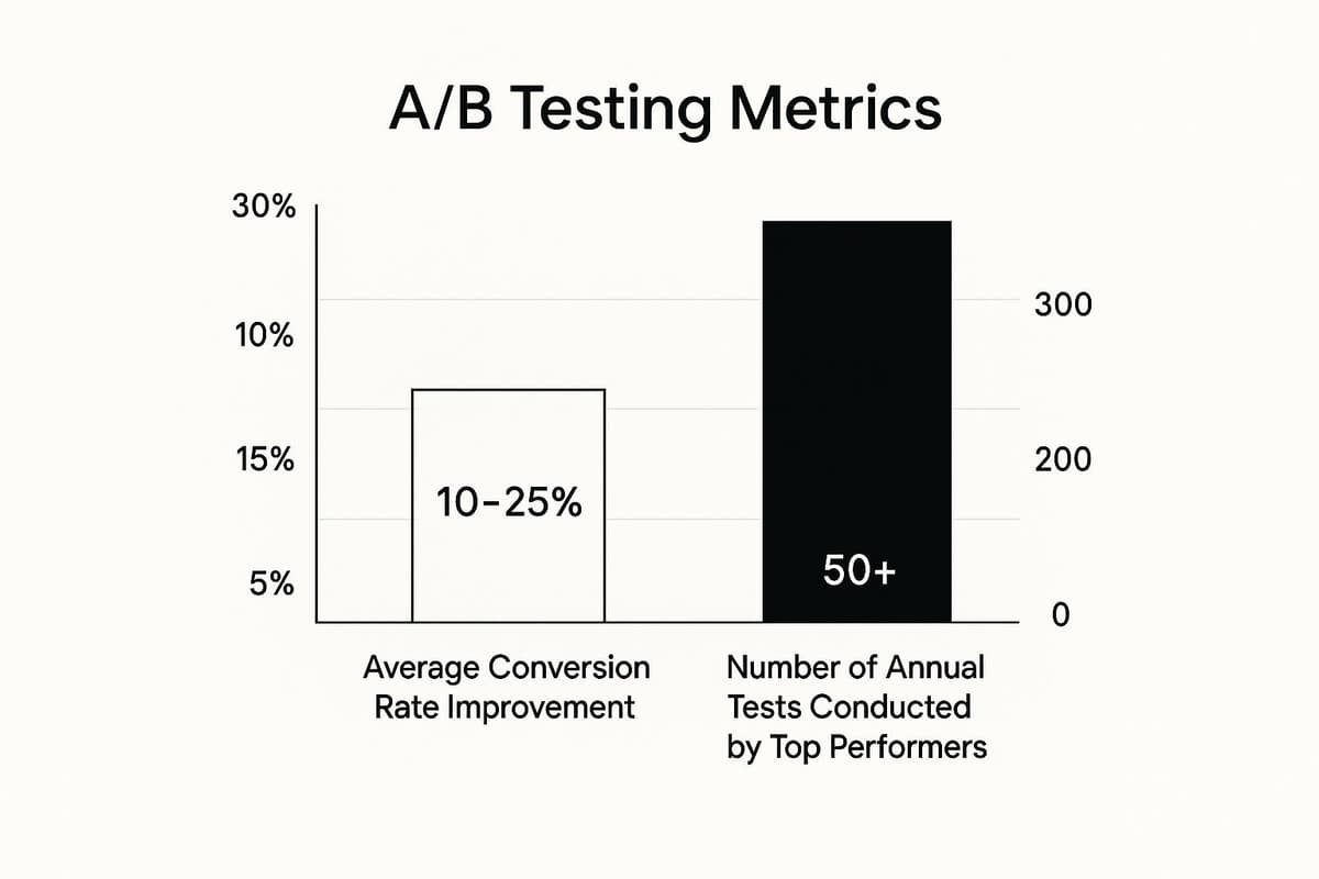 Infographic showing key data about A/B Testing and Data-Driven Optimization